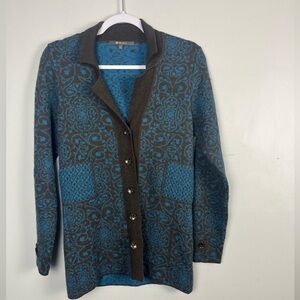 Sol Alpaca Blue Button Up Cardigan silk/baby alpaca size small